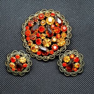 Weiss Vintage Earring & Brooch set